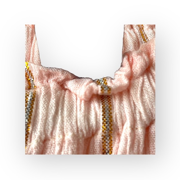 new Zury 𖡗 Metallic Thread Off Shoulder Peasant Dress 𖡗 Pink Tie Dye Ombré 𖡗 - Picture 8 of 16